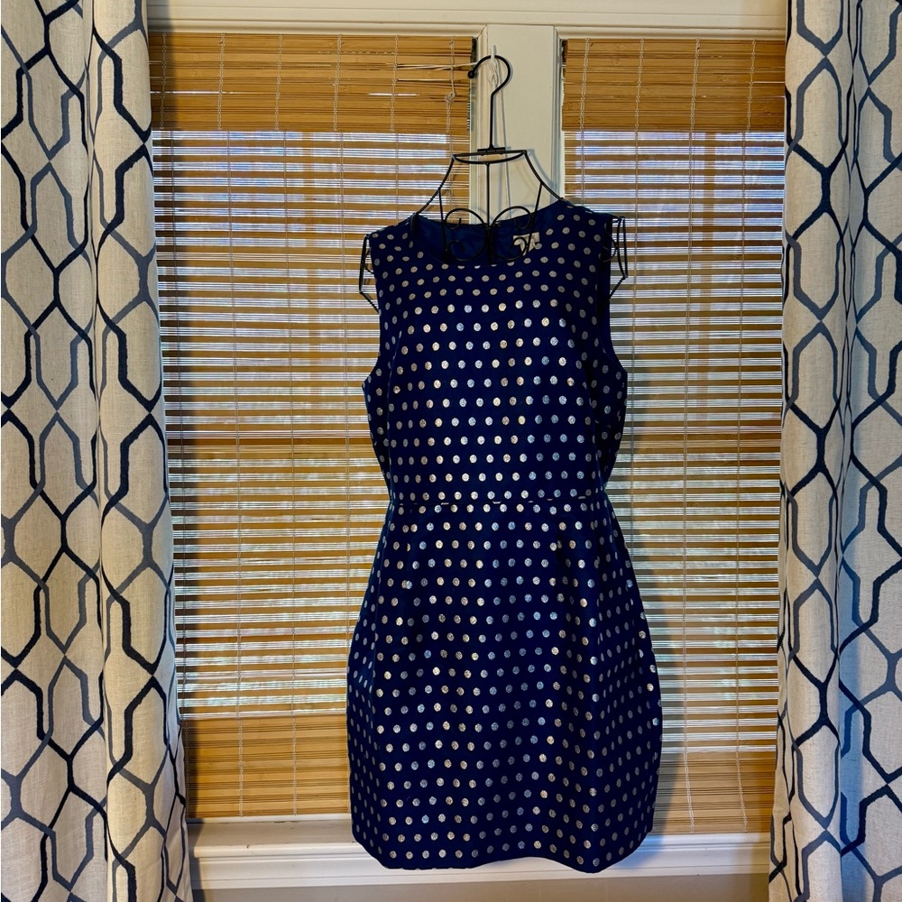 J.Crew Factory | Blue Polka Dot Dress NWT - Picture 2 of 5